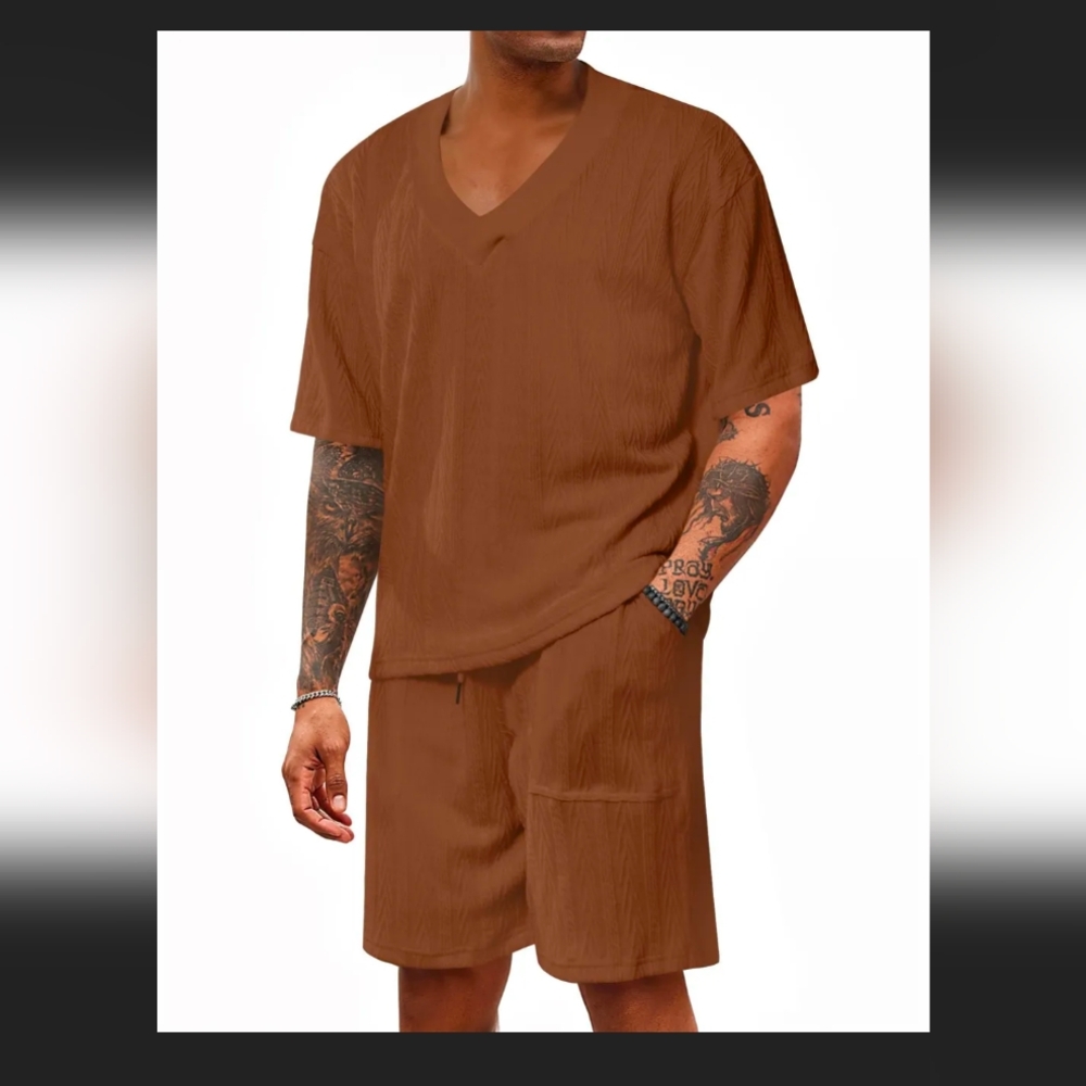 Men's Cozy Shirt And Shorts Set